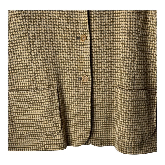 Pendleton Blazer Women XL Brown Tan Houndstooth Wool Jacket Vintage Preppy Retro - Picture 5 of 11
